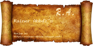 Rainer Abbás névjegykártya